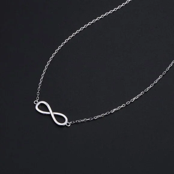 925 Silver Infinity Choker Necklace for Women, Adjustable, Elegant
